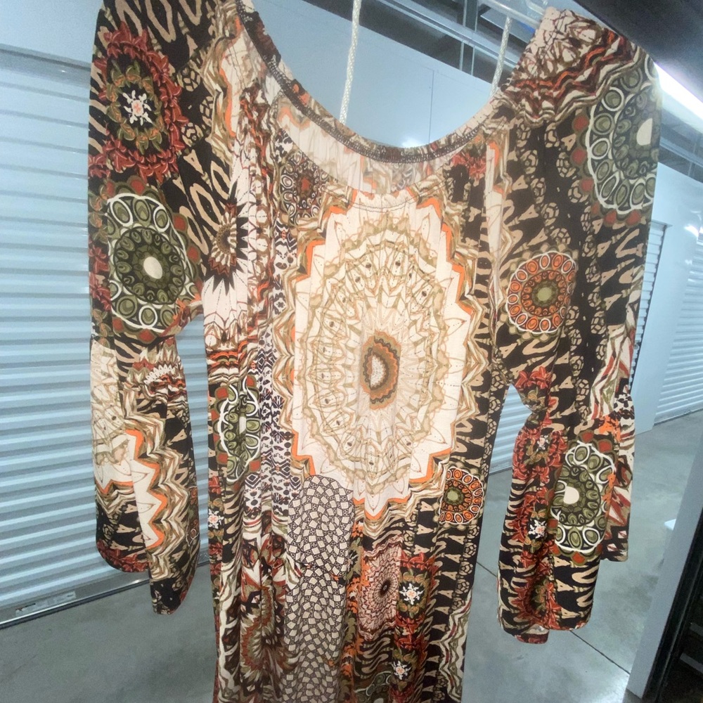 Brown print dress
